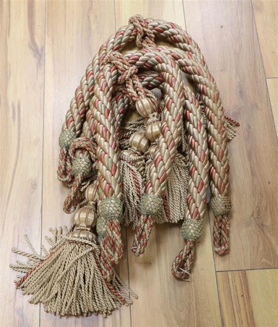 A collection of rope and tasselled tie-backs